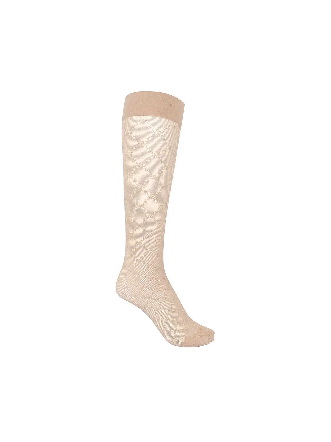 WOLFORD | Kniestrümpfe SHEER PATTERN 30 DEN black | hellbraun